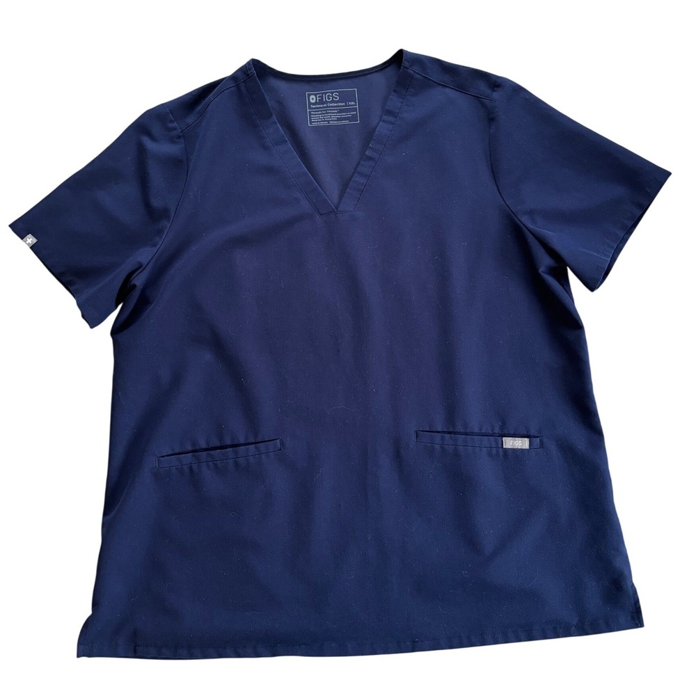 FIGS Casma Three-Pocket Scrub Top Navy Blue XXL Technical Collection FW1100